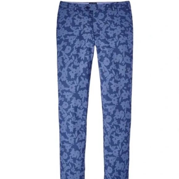 Peter Millar Men's SZ 30x32 Blue Pearl Floral Surge Performance Pants MSRP $198 - Picture 2 of 8